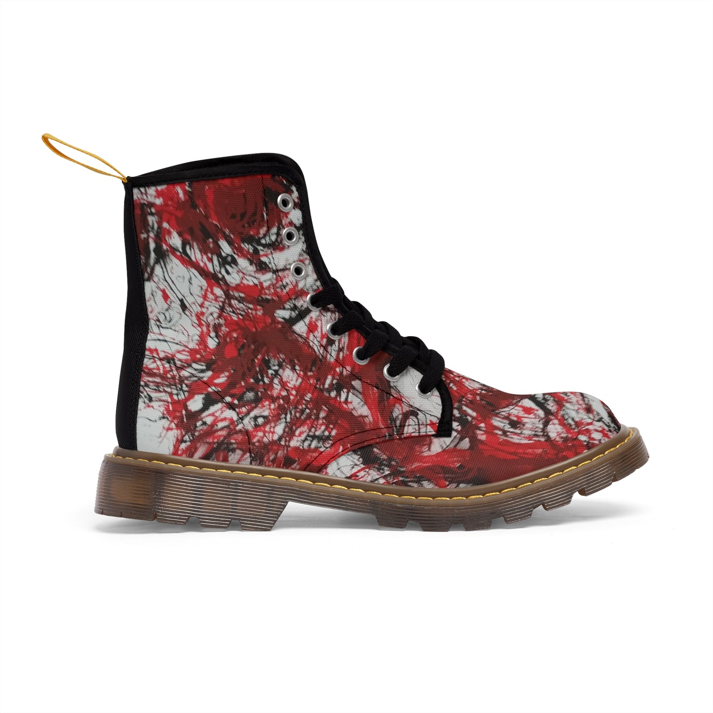 "The Scream" Men's Canvas Boots - Red