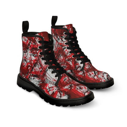 "The Scream" Men's Canvas Boots - Red