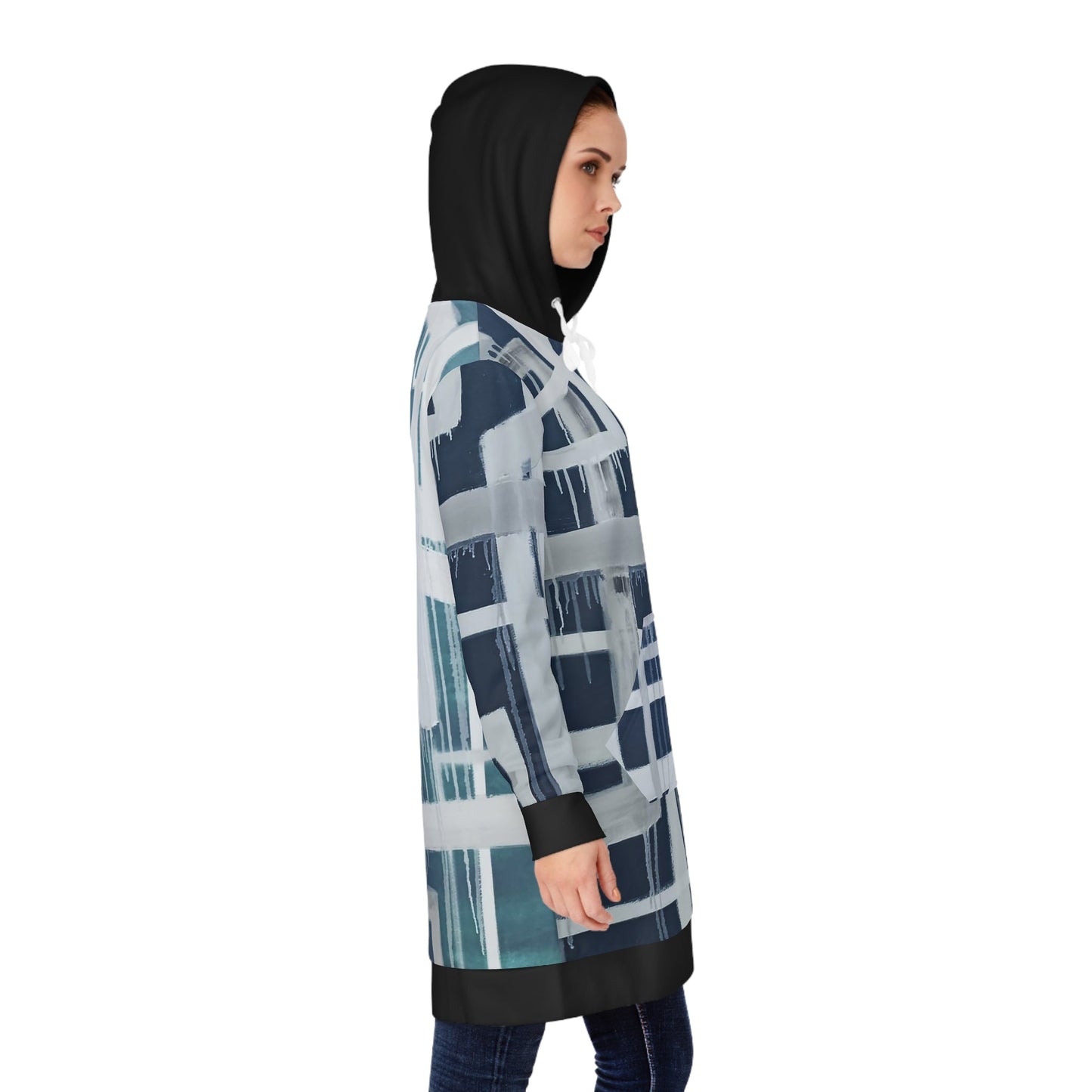 "Leaky Frames" Pullover Hoodie Dress - MateART