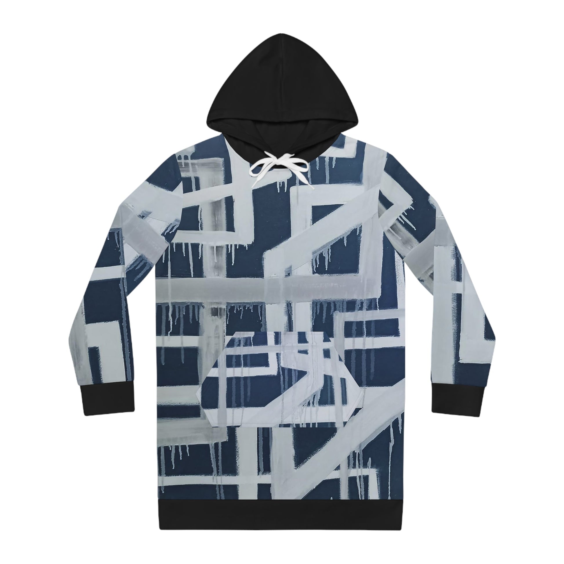 "Leaky Frames" Pullover Hoodie Dress - MateART