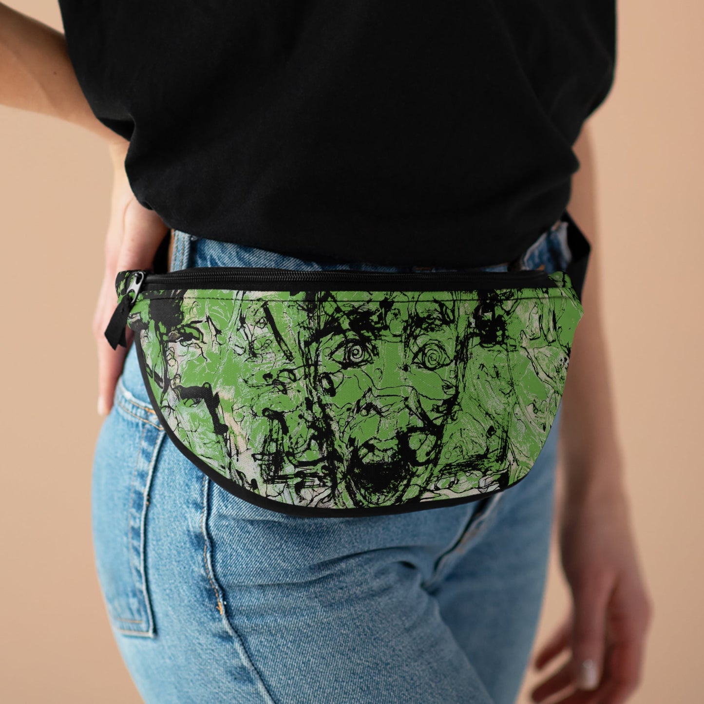 "The scream" Fanny Pack - Green - MateART