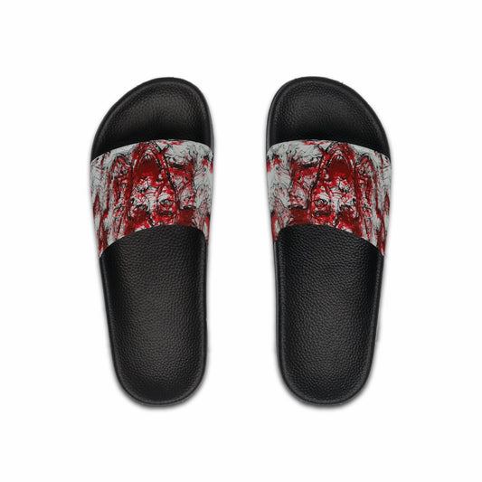 "The Scream" Men's Slide Sandals - Red - MateART