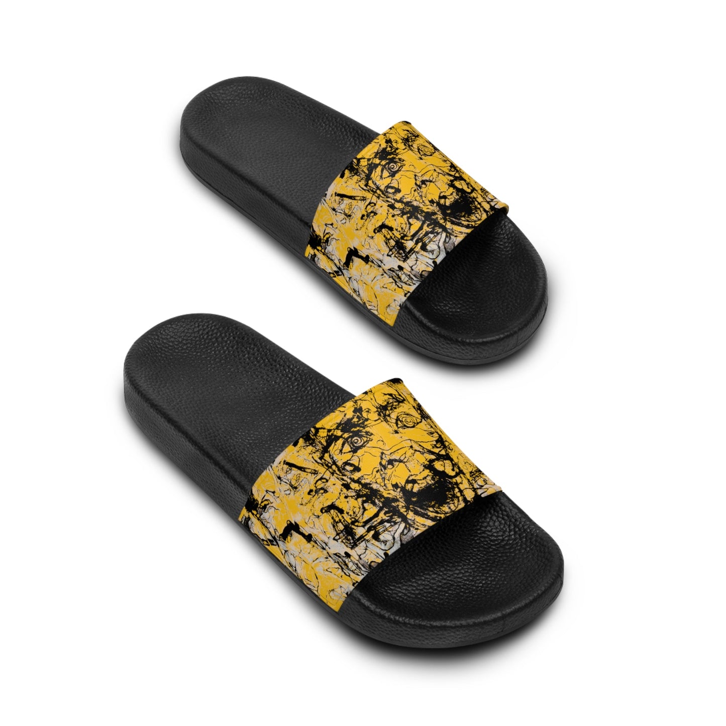 "The Scream" Men's Slide Sandals - Yellow - MateART